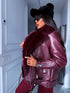 Bordeaux jacket with bordeaux fur "LUX FUR" FL47